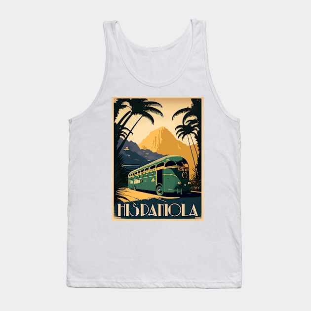 Hispaniola Dominican Republic Vintage Travel Art Poster Tank Top by OldTravelArt